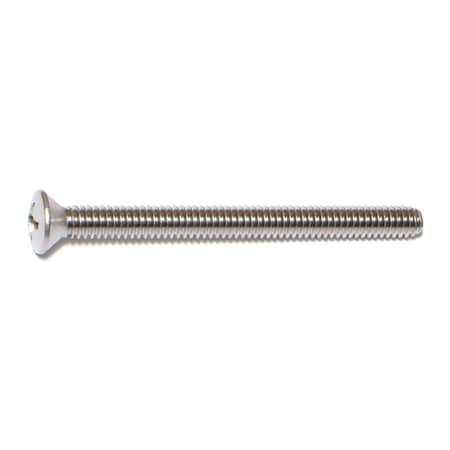 Midwest Fastener 1/4"-20 x 3 in Phillips Oval Machine Screw, Plain 18-8 Stainless Steel, 50 PK 50681